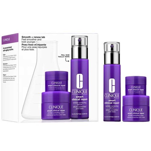 Clinique Smart Clinical Repair Wrinkle Correcting Serum 30ml Wrinkle Correcting Cream 15ml & Wrinkle Correcting Eye Cream Gift Sets