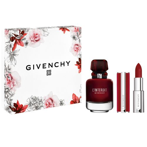 Givenchy L'Interdit Rouge EDP 50Ml + Mini Lipstick No.37 Deep Velvet Gift Set For Women