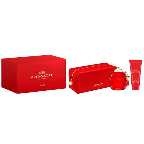 Coach Love EDP 90Ml + Body Lotion 100Ml + Toiletry Pouch Gift Set For Women