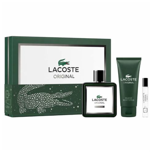 Lacoste Original Parfum 100Ml + Parfum 7.5Ml + Shower Gel 100Ml Gift Set For Men