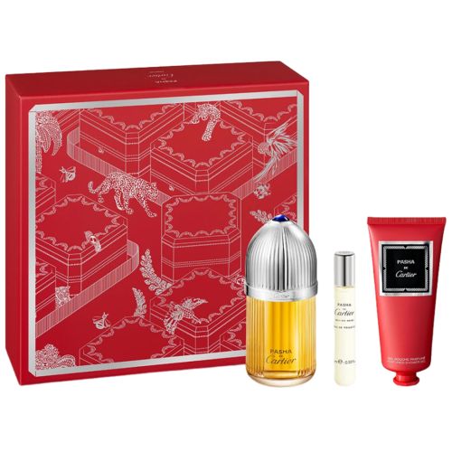 Pasha De Cartier Parfum 100Ml + EDT 10Ml + Shower Gel 100Ml Gift Set For Men