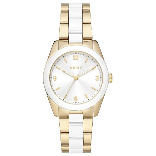 DKNY NY2907 Women’s Watch 34 Mm Gold & White 