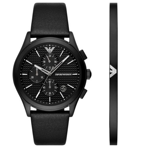 Emporio Armani AR80070 Men's Watch 42 Mm Black Set