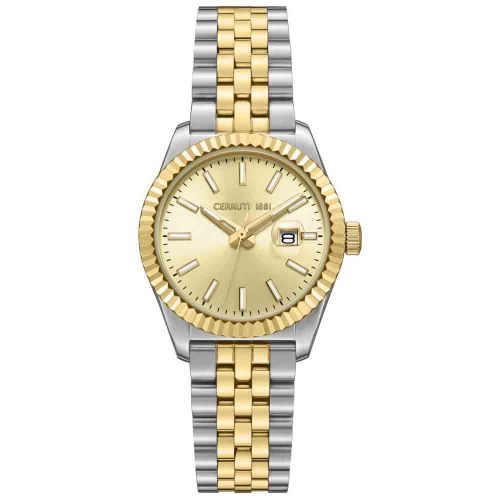 Cerruti 1881 CIWLH0084201 Men’s Watch 41mm Silver Gold
