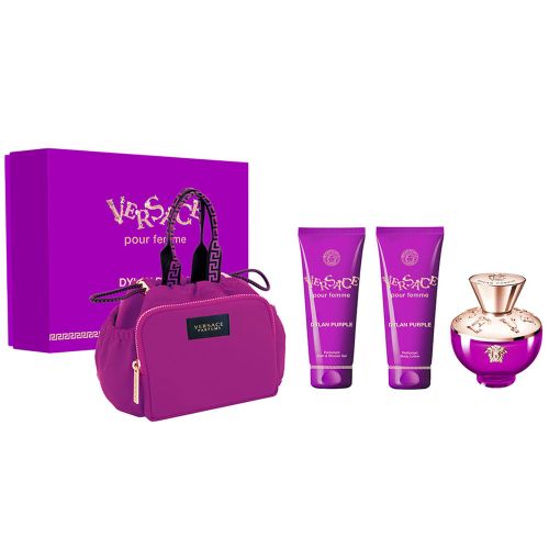 Versace Pour Femme Dylan Purple EDP 100Ml + Shower Gel 100Ml + Body Lotion 100Ml  + Bag Gift Set For Women