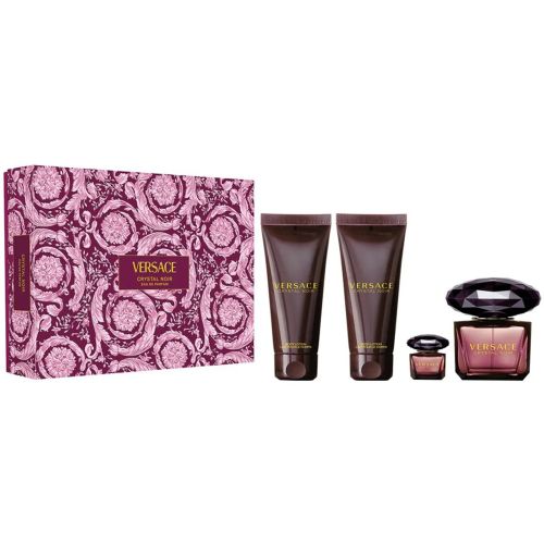 Crystal Noir EDP 90Ml + EDP 5Ml + Body Lotion 100Ml + Bath & Shower Gel 100Ml Gift Set For Women