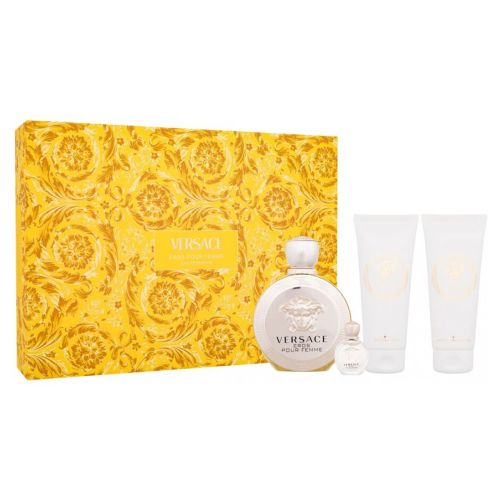 Eros EDP 100Ml + EDP 5Ml + Body Lotion 100Ml + Bath & Shower Gel 100Ml Gift Set For Women