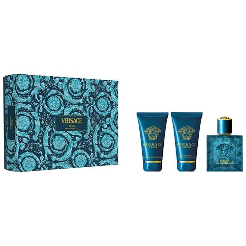 Eros EDT 50Ml + Bath & Shower Gel 50Ml + After Shave Balm 50Ml Gift Set For Men