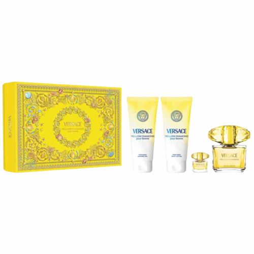 Yellow Diamond EDT 90Ml + EDT 5Ml + Shower Gel 100Ml + Body Lotion 100Ml Gift Set For Women