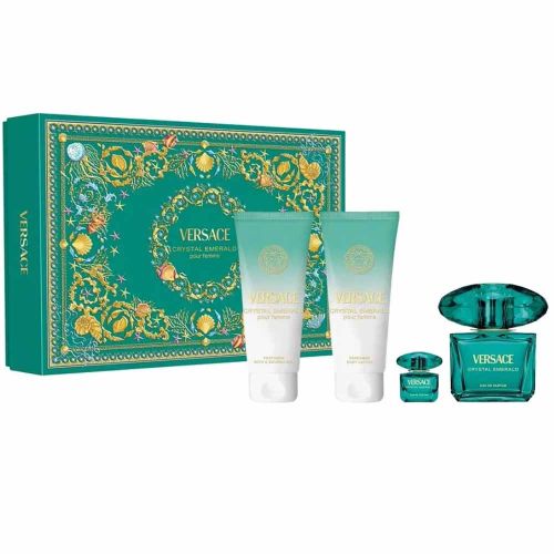 Crystal Emerald EDP 90Ml + EDP 5Ml + Shower Gel 100Ml + Body Lotion 100Ml Gift Set For Women