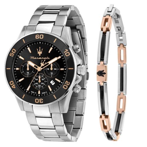 Maserati R8873600001 Men's Watch 43mm Silver Gift Set