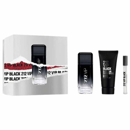 212 VIP Black EDP 100Ml + EDP 10Ml + Shower Gel 100Ml Gift Set For Men