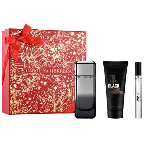 212 VIP Black Elixir EDP 100Ml + EDP 10Ml + Shower Gel 100Ml Gift Set For Men