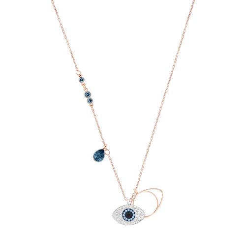 Symbolica Pendant, Evil Eye, Blue, Mixed Metal Finish