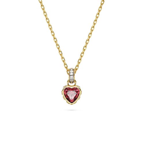 Stilla Pendant, Heart, Red, Gold-Tone Plated