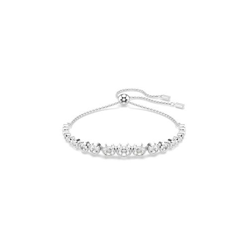 Imber Tennis Bracelet, Mixed Round Cuts, White, Rhodium Plated