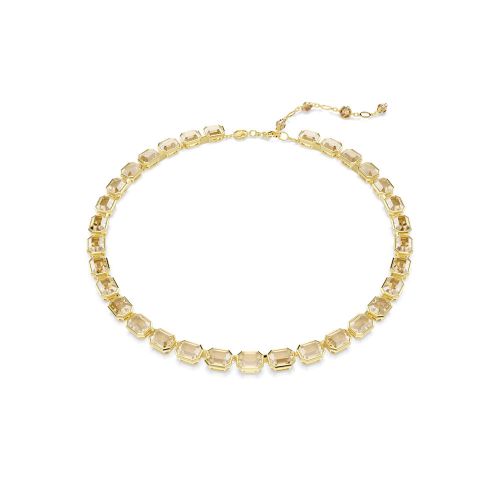 Millenia Tennis Necklace, Octagon Cut, Yellow, Gold-Tone Plated