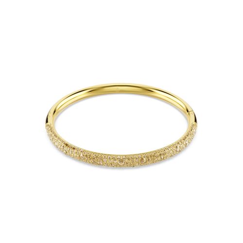Sublima Bangle, Snow Pavé, White, Gold-Tone Plated