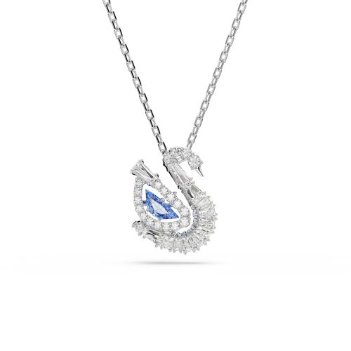 Swan Pendant, Mixed Cuts, Swan, Blue
