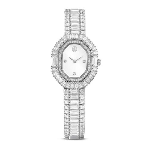 Matrix Octagon Watch, Baguette Cut, Metal Bracelet, Silver Tone, Stainless Steel