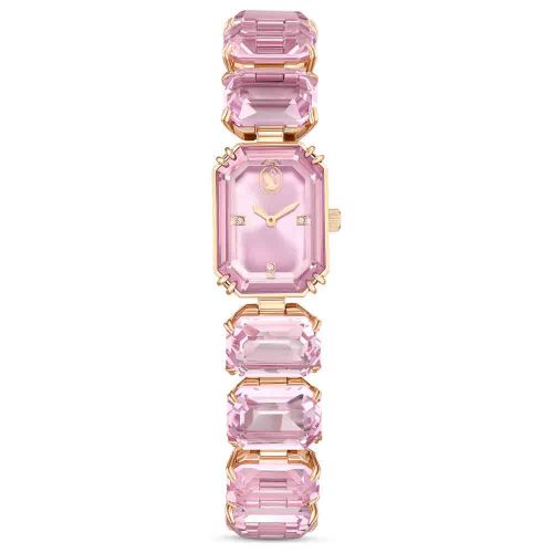 Watch Octagon Cut Bracelet, Pink, Rose Gold-Tone Finish