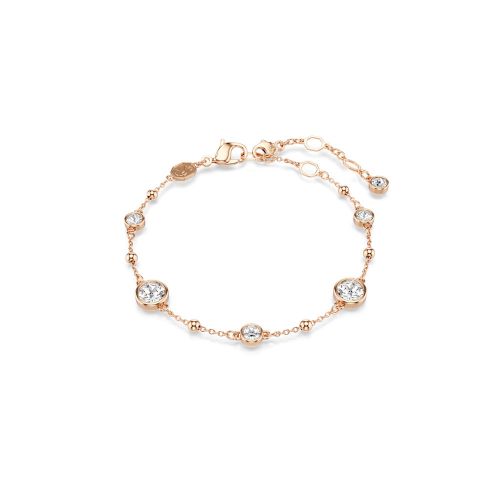 Imber Bracelet, Round Cut, White, Rose Gold-Tone Plated
