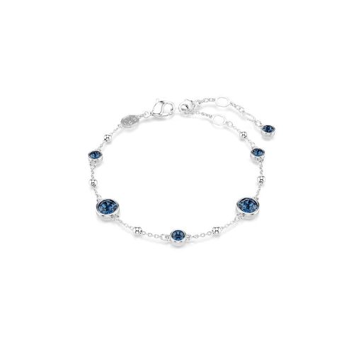 Imber Bracelet, Round Cut, Blue, Rhodium Plated