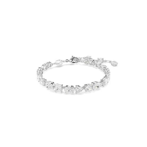 Mesmera Bracelet, Mixed Cuts, White, Rhodium Plated